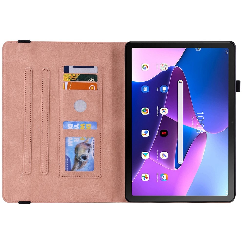 Læderetui Sommerfugle Lenovo Tab M10 Plus (3rd gen) lyserød