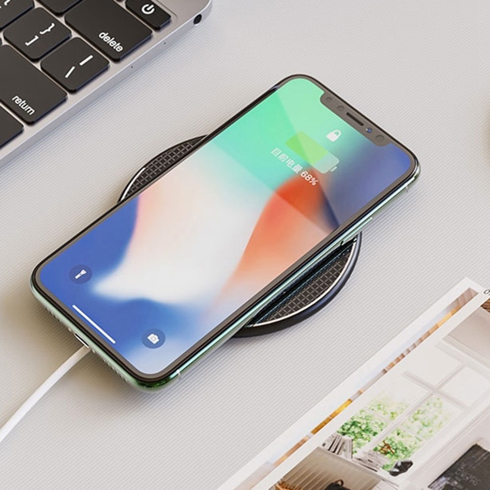 15W Tynd Trådløs Opladningsplade sort