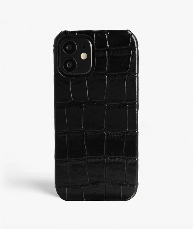 Cover iPhone 12 Mini Croco Sort