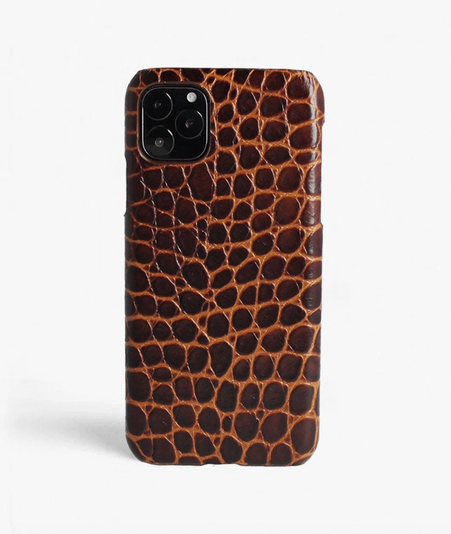 Cover iPhone 11 Pro Max Small Croco Brun