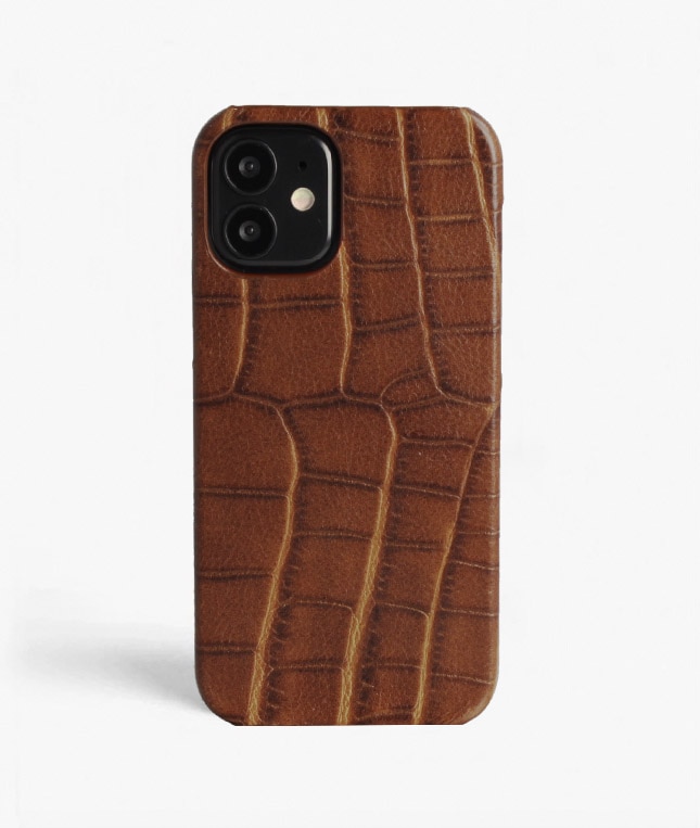 Cover iPhone 12 Mini Croco Brun