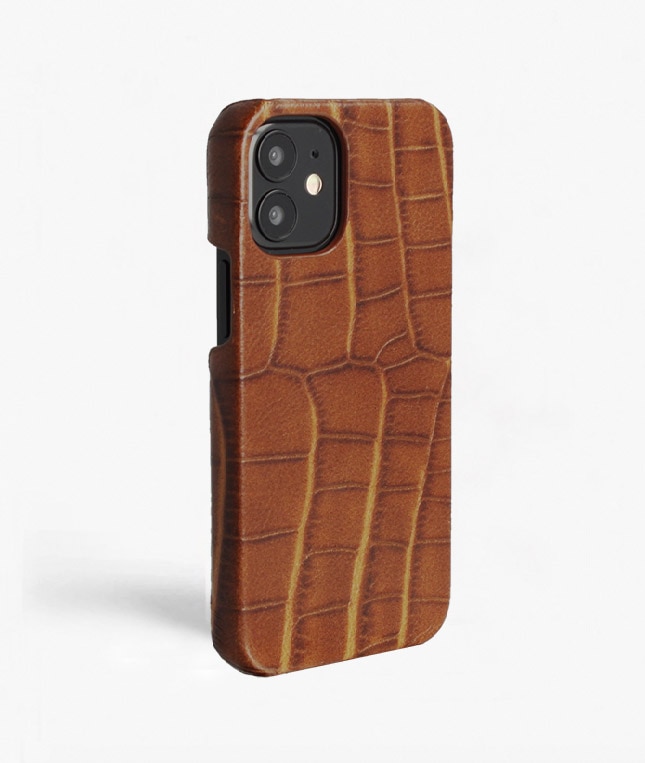 Cover iPhone 12 Mini Croco Brun