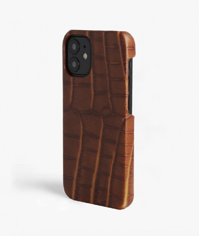 Cover iPhone 12 Mini Croco Brun