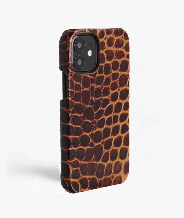 Cover iPhone 12 Mini Small Croco Brun