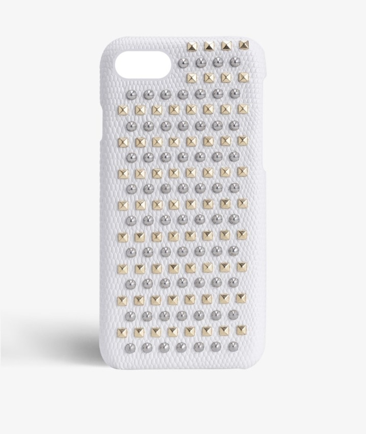 Cover iPhone 8 Mixed Studs Lizard White