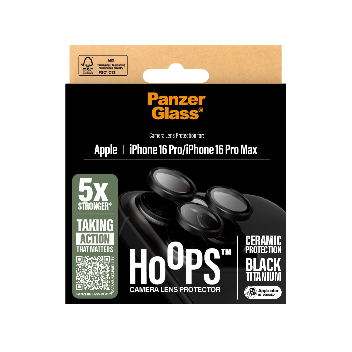 iPhone 16 Pro Hoops Ceramic Camera Lens Protector Black