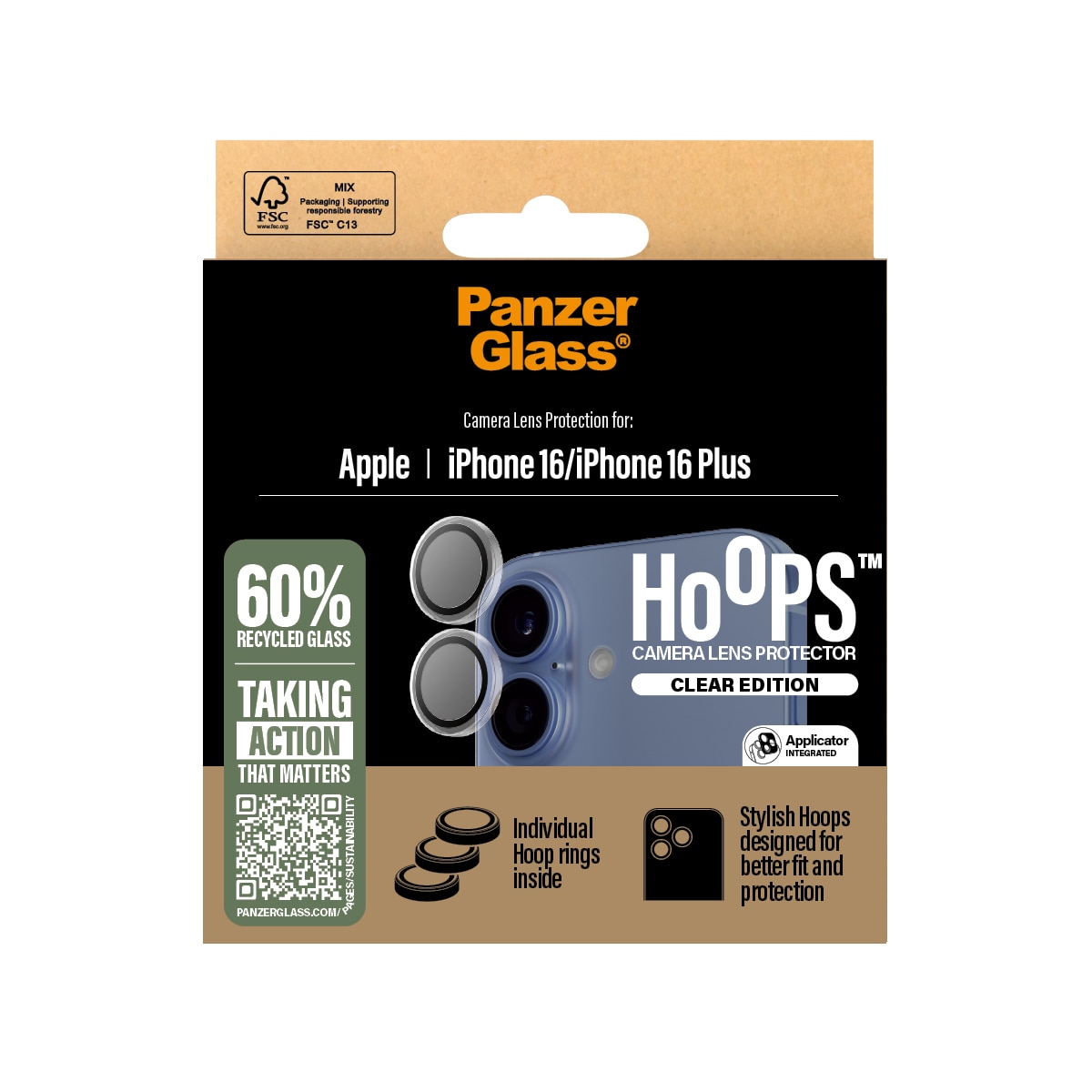 iPhone 16 Plus Hoops Camera Lens Protector Clear