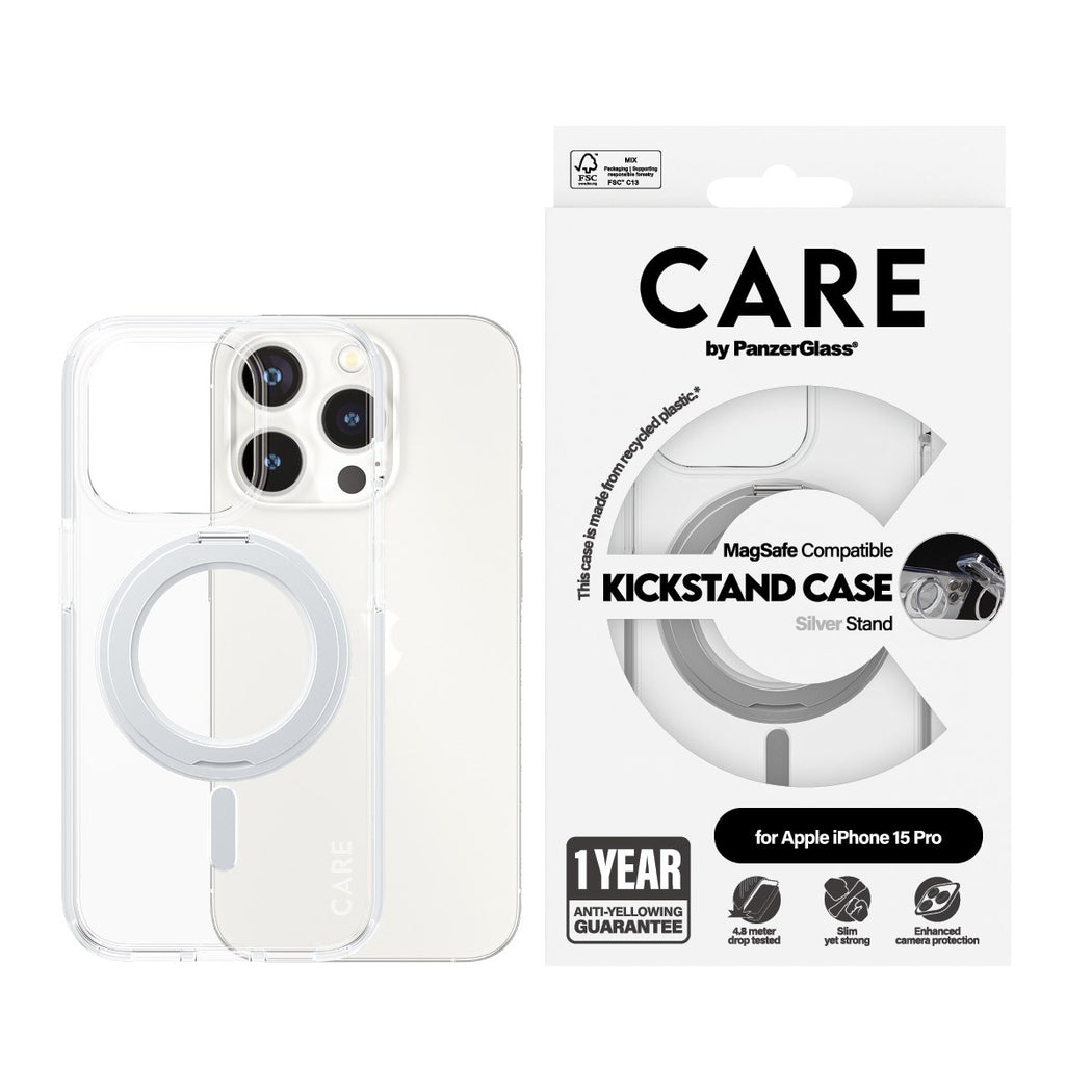 iPhone 15 Pro Kickstand Case MagSafe gennemsigtig