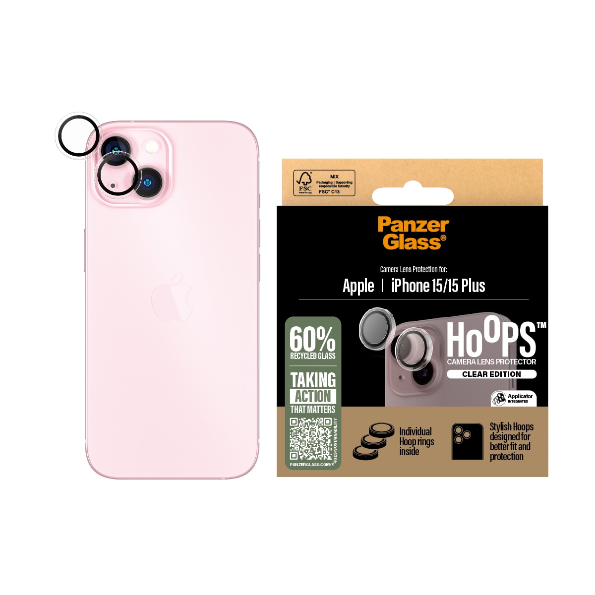 iPhone 15 Plus Hoops Camera Lens Protector Clear