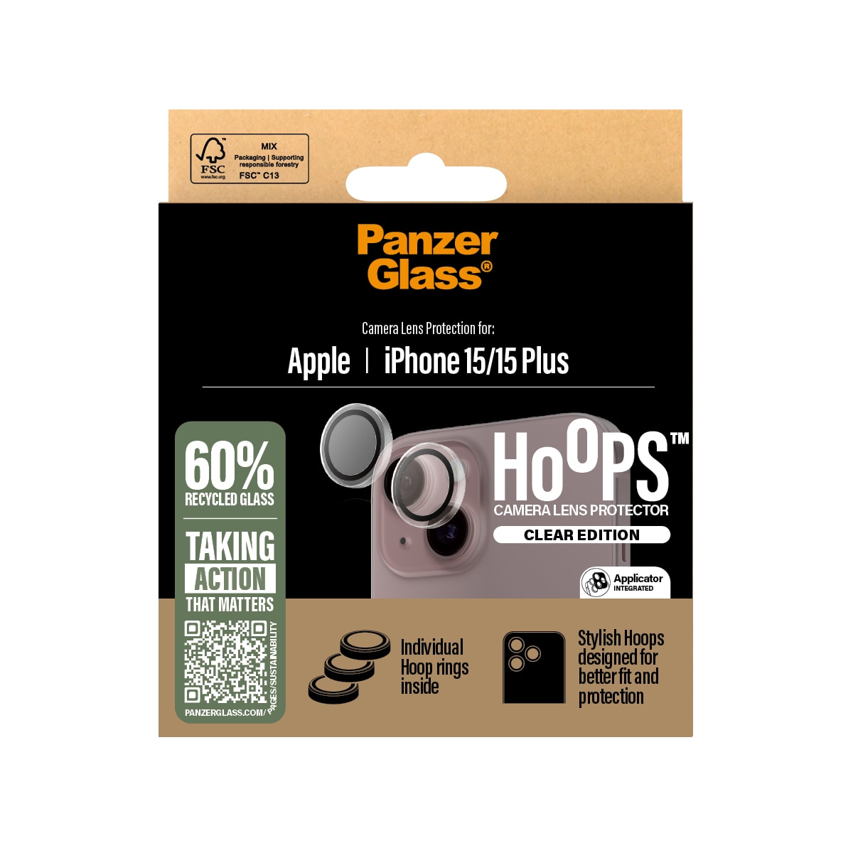 iPhone 15 Plus Hoops Camera Lens Protector Clear