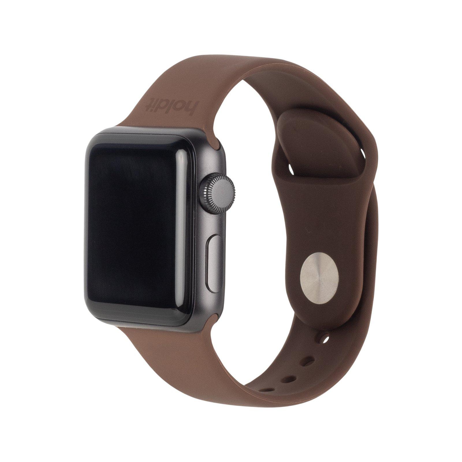 Silikonearmbånd Apple Watch 45mm Series 9 Dark Brown