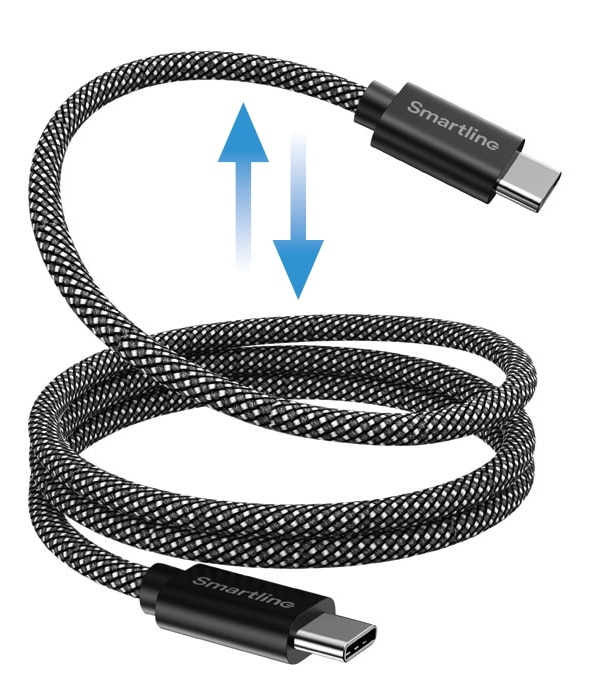 Magnetisk USB-C til USB-C kabel 1m sort