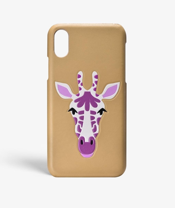 Cover iPhone X/XS Giraffe Nappa Beige