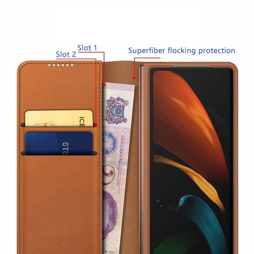 Ægte Læderetui Samsung Galaxy Z Fold 5 Cognac