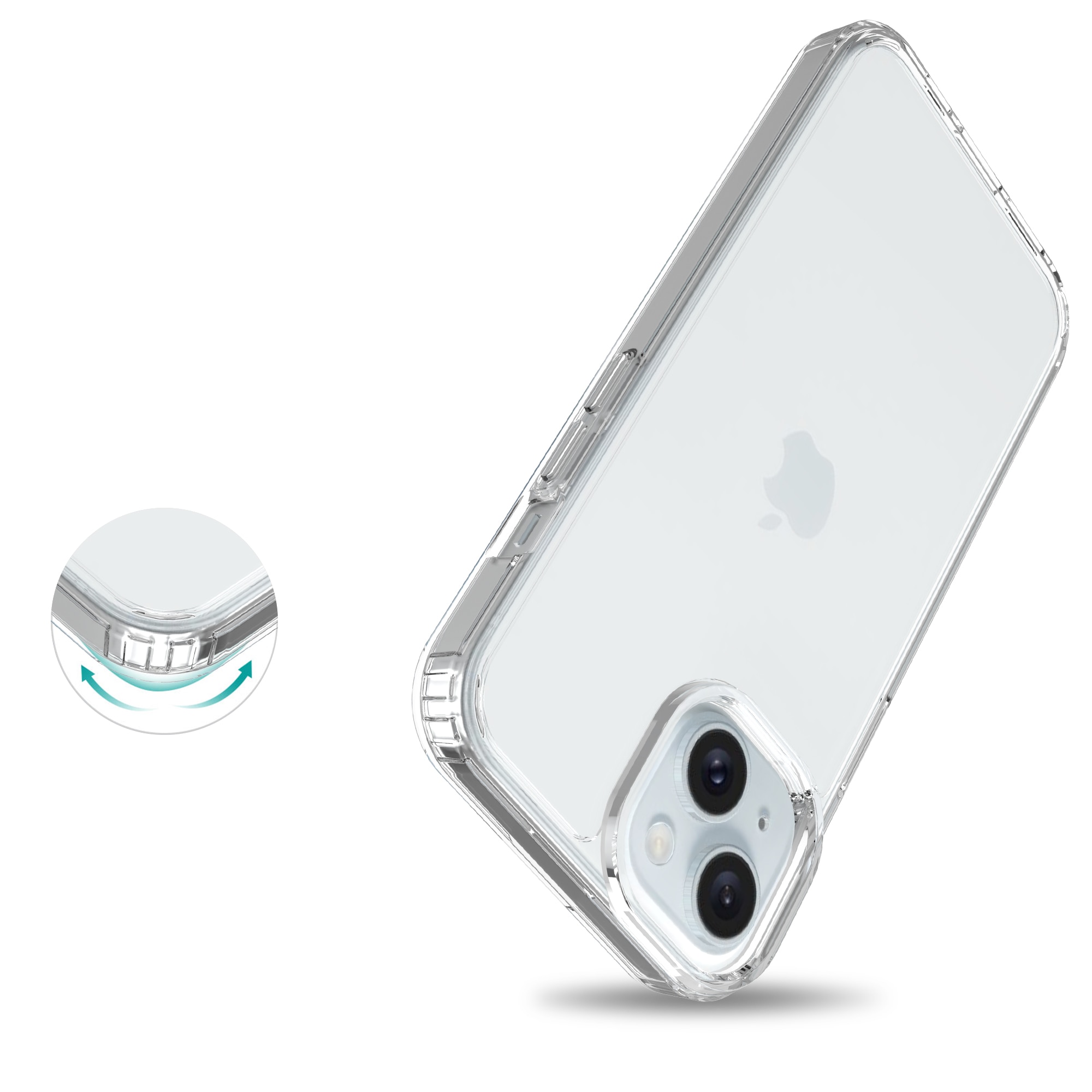 Hybridcover iPhone 15 Plus gennemsigtig