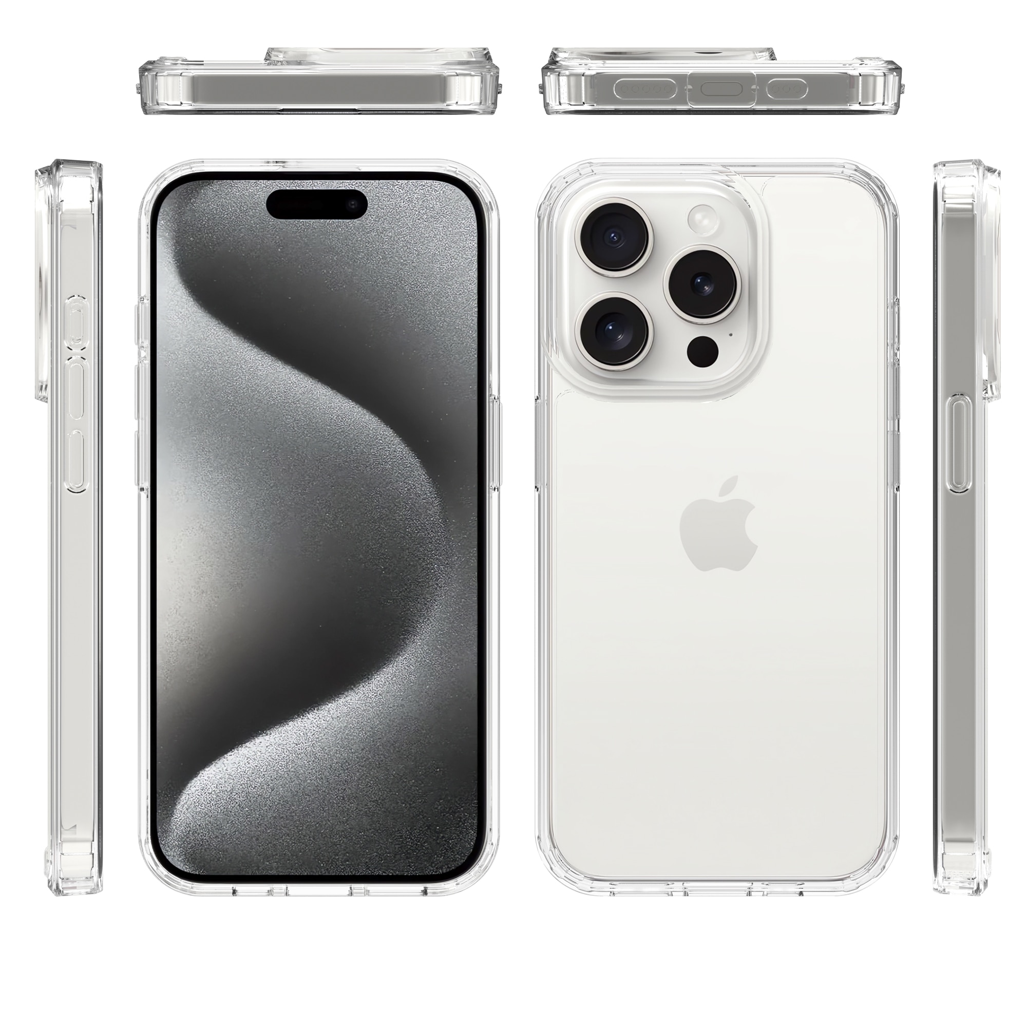 Hybridcover iPhone 15 Pro gennemsigtig