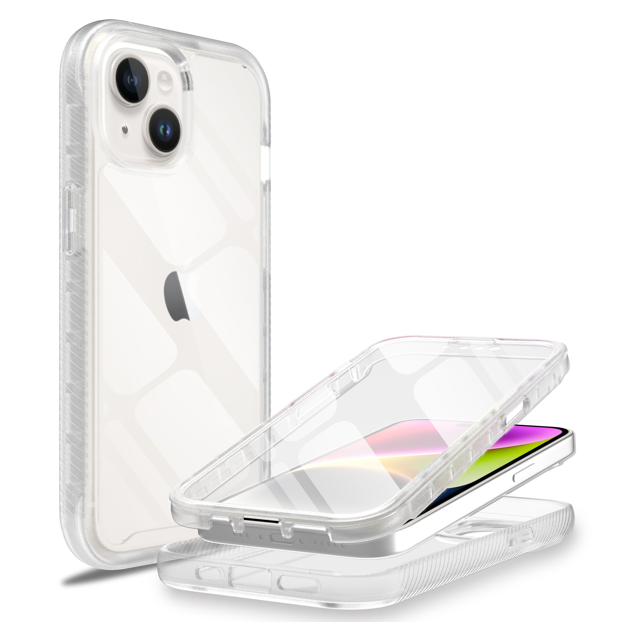 Full Protection Case iPhone 15 Plus gennemsigtig