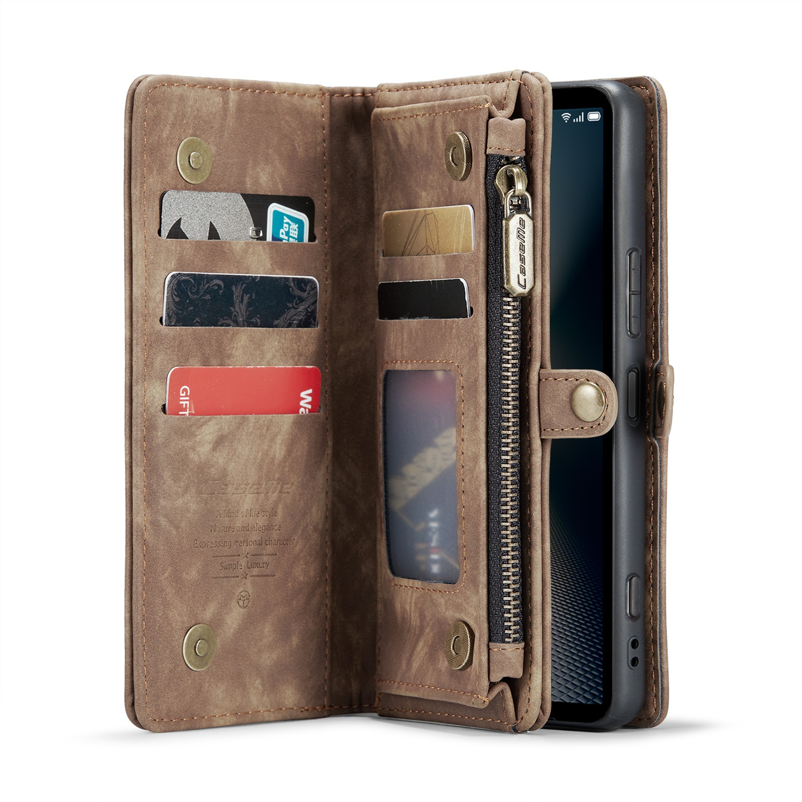 Multi-slot Mobiltaske Sony Xperia 10 VI brun