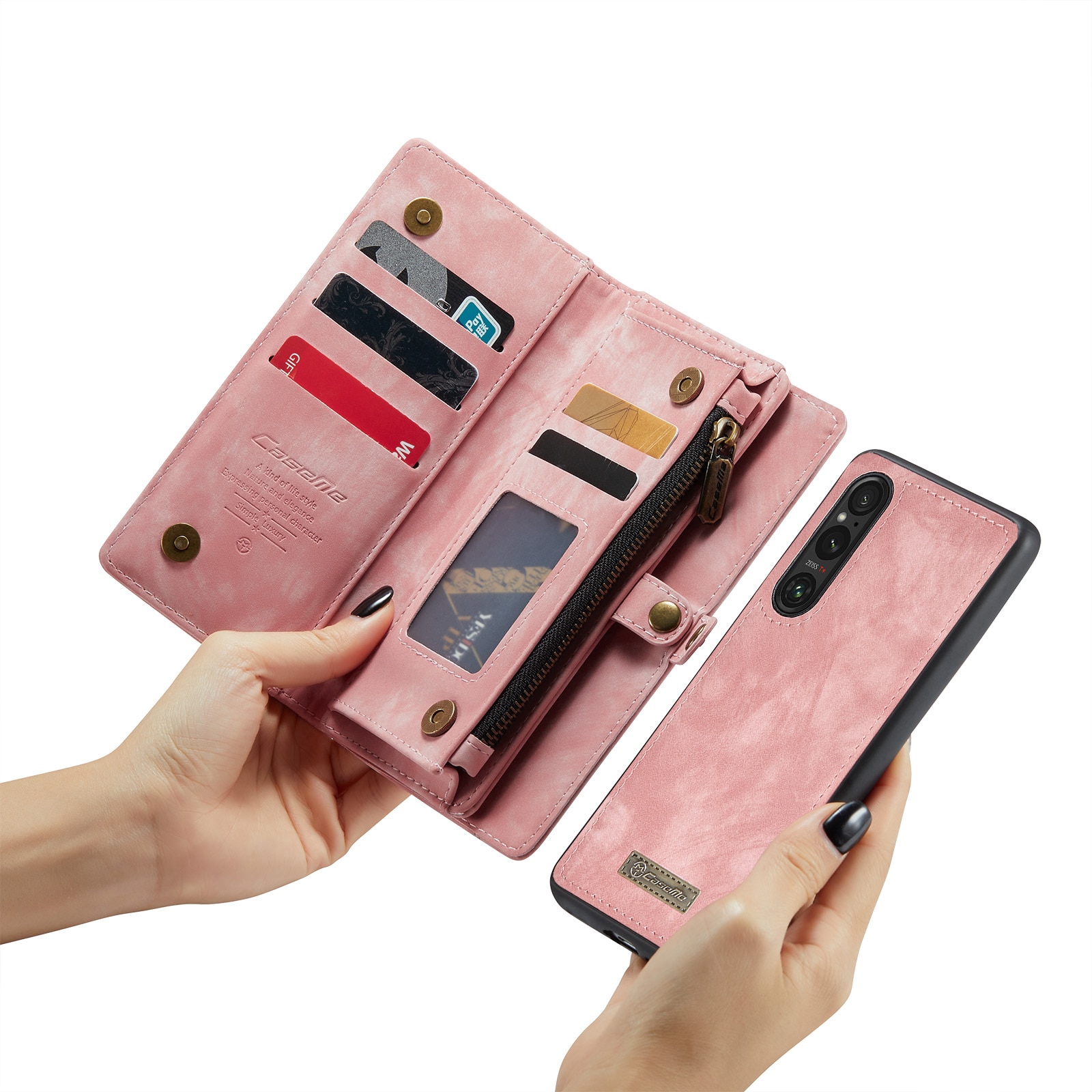 Multi-slot Mobiltaske Sony Xperia 10 VI lyserød