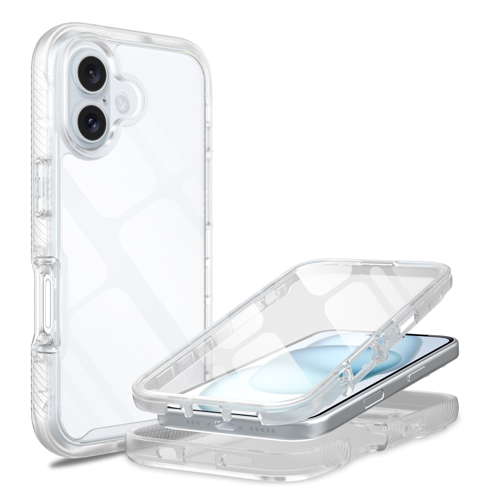 Full Protection Case iPhone 16 Plus gennemsigtig