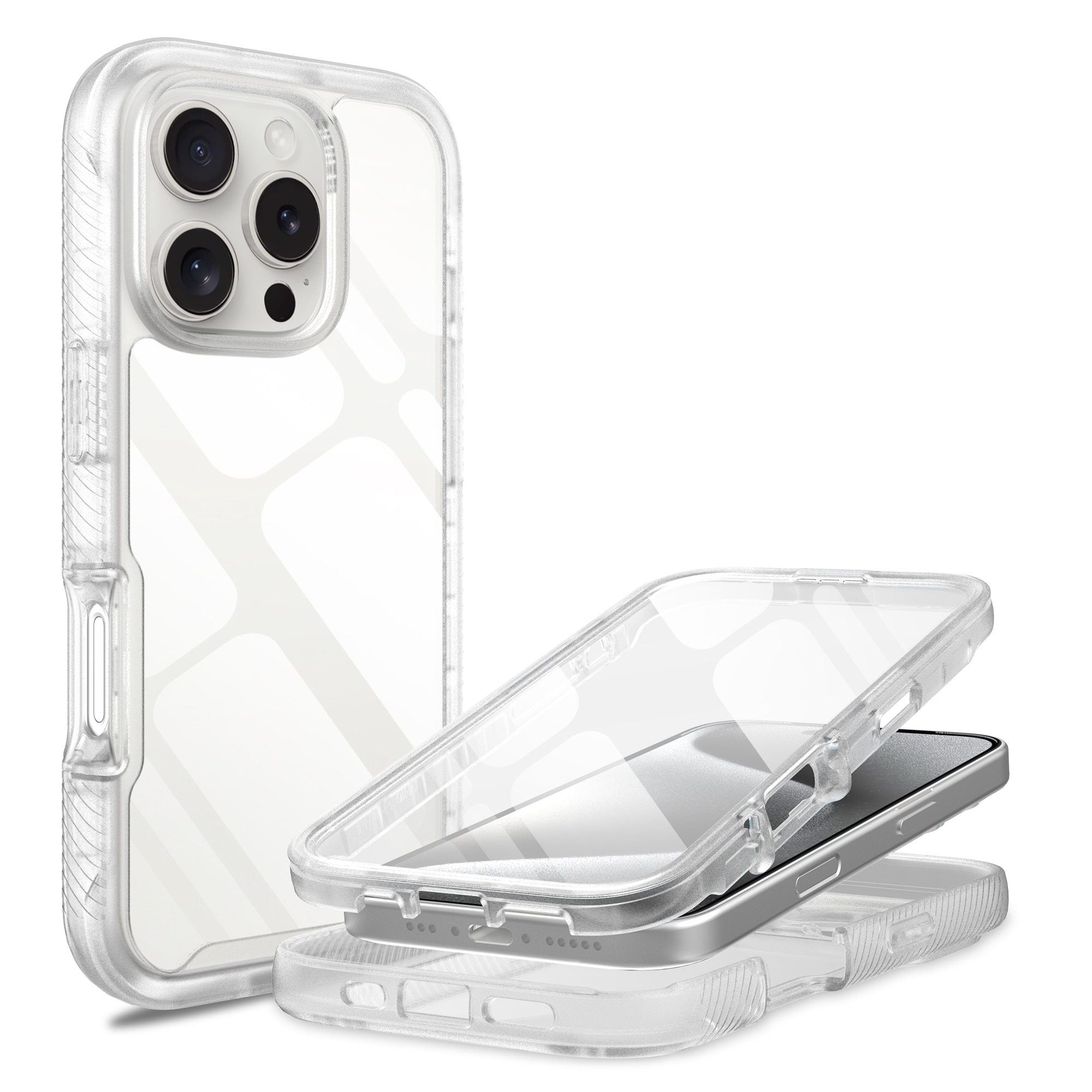 Full Protection Case iPhone 16 Pro gennemsigtig