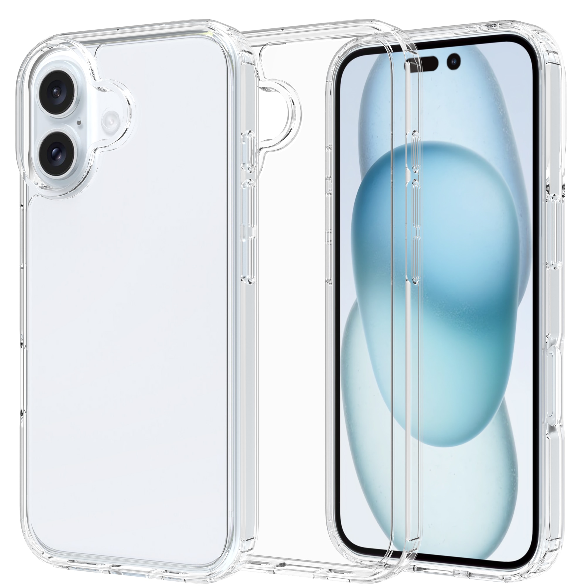 Hybridcover iPhone 16 gennemsigtig