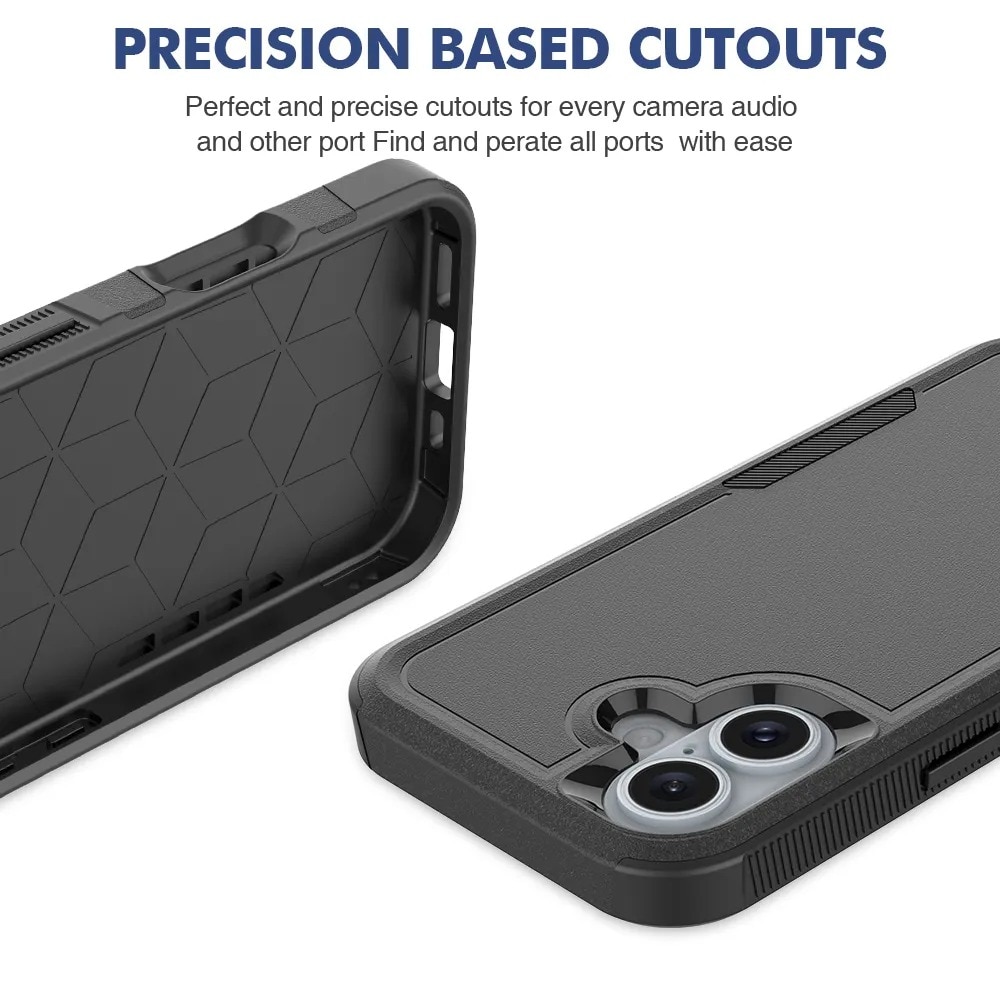 Off-road Hybridcover iPhone 16 sort