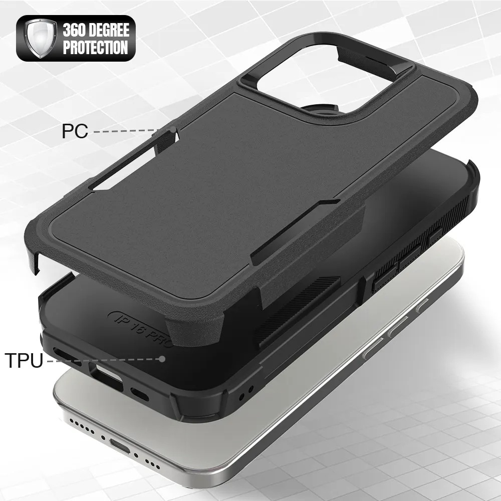 Off-road Hybridcover iPhone 16 Pro sort