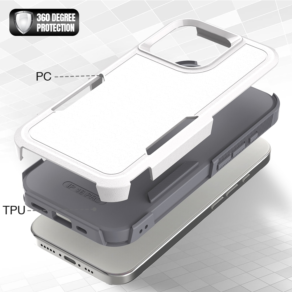 Off-road Hybridcover iPhone 16 Pro hvid