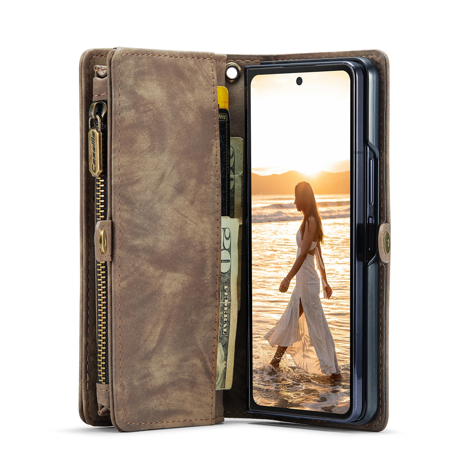 Multi-slot Mobiltaske Samsung Galaxy Z Fold 6 brun