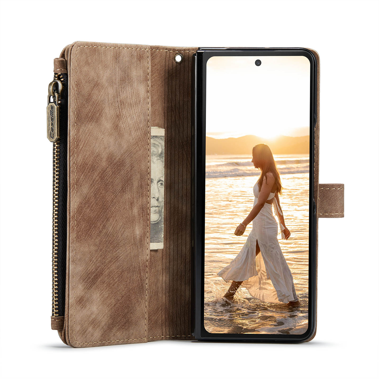 Zipper Wallet Samsung Galaxy Z Fold 6 brun