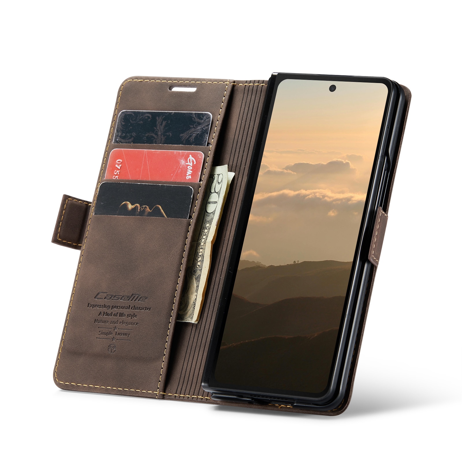 Slim Pung Etui Samsung Galaxy Z Fold 6 brun