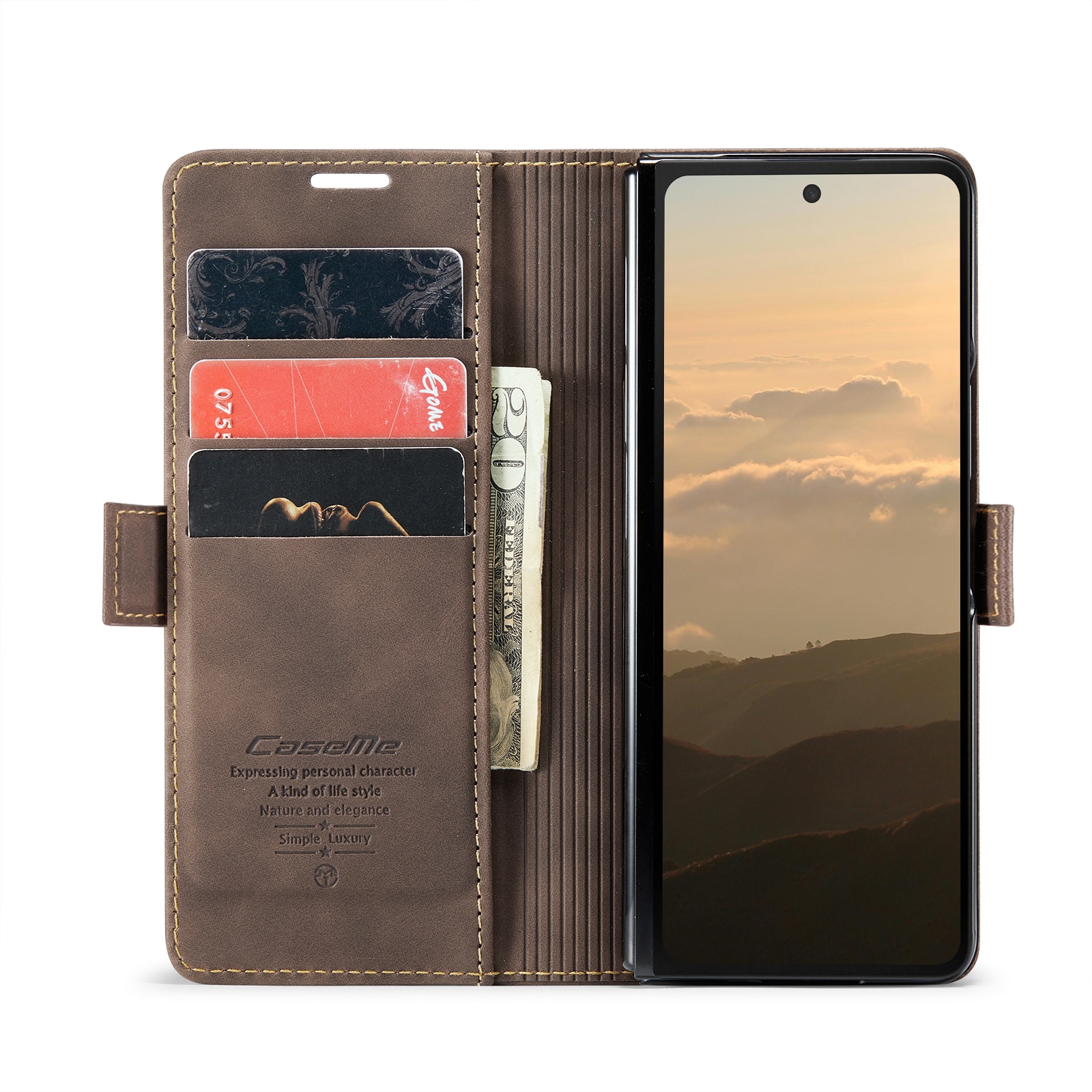 Slim Pung Etui Samsung Galaxy Z Fold 6 brun