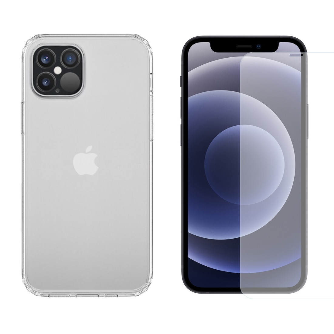 iPhone 12/12 Pro Beskyttelsessæt Cover og Skærmbeskyttelse