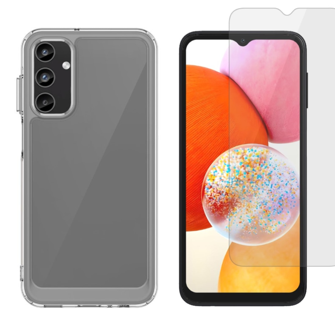 Samsung Galaxy A15 Beskyttelsessæt Cover og Skærmbeskyttelse