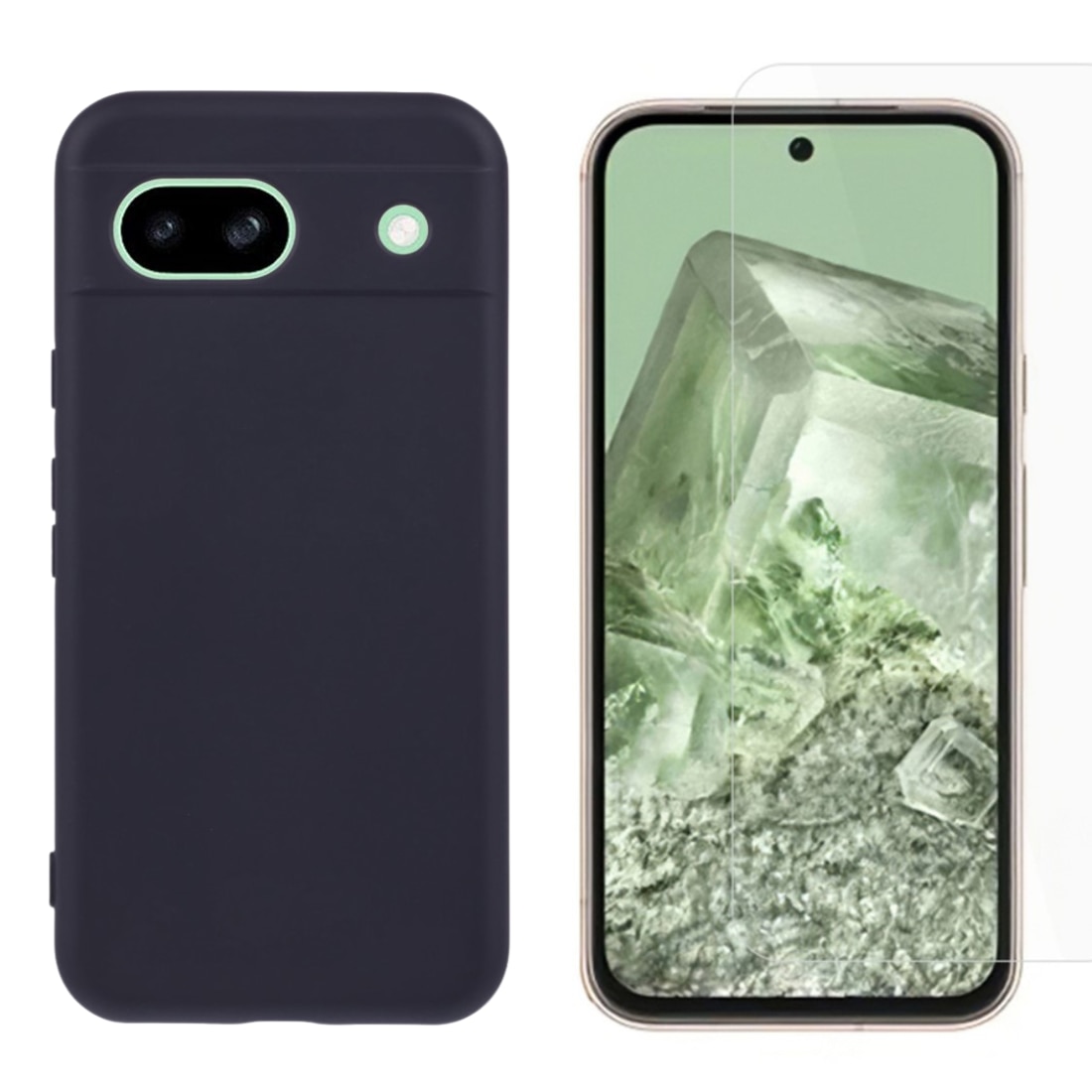 Google Pixel 8a Beskyttelsessæt TPU-cover og Skærmbeskyttelse