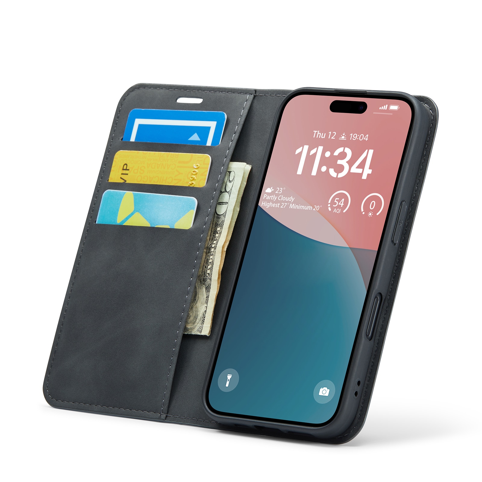 iPhone 16 Plus Slim Mobiltaske sort