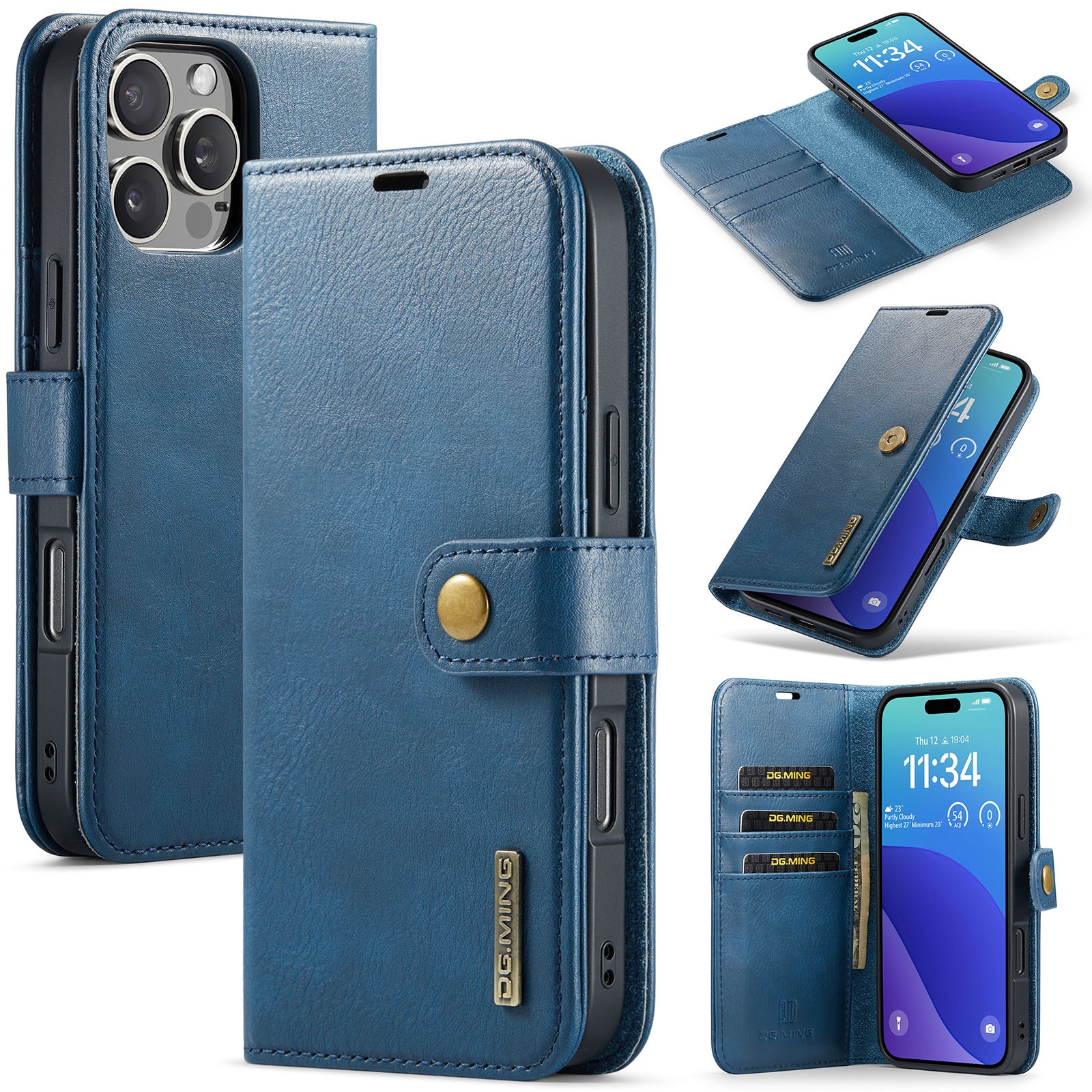 Magnet Wallet iPhone 16 Pro Max Blue