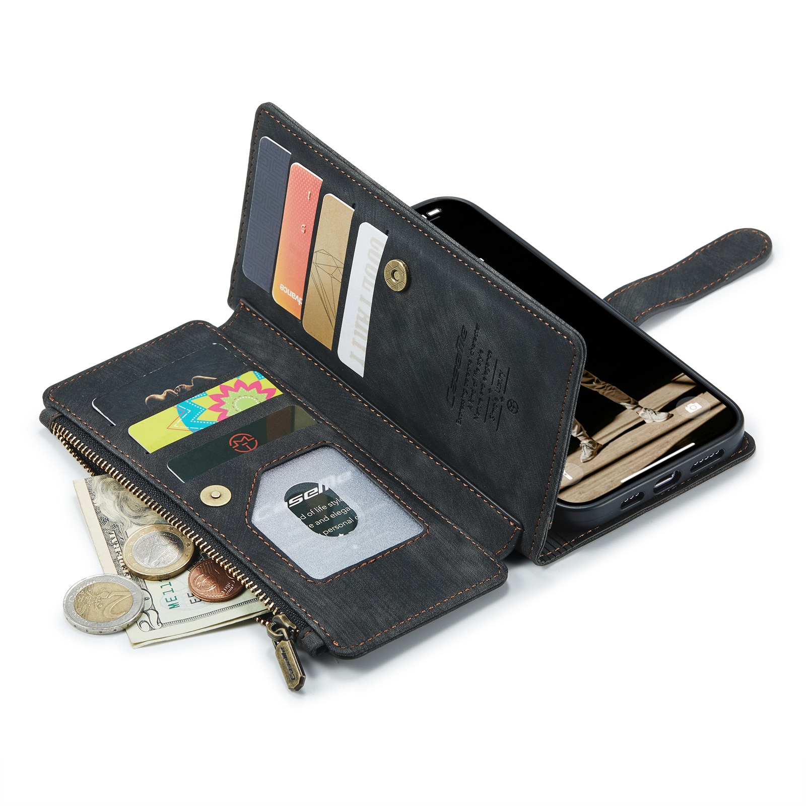 Zipper Wallet iPhone 16 Sort