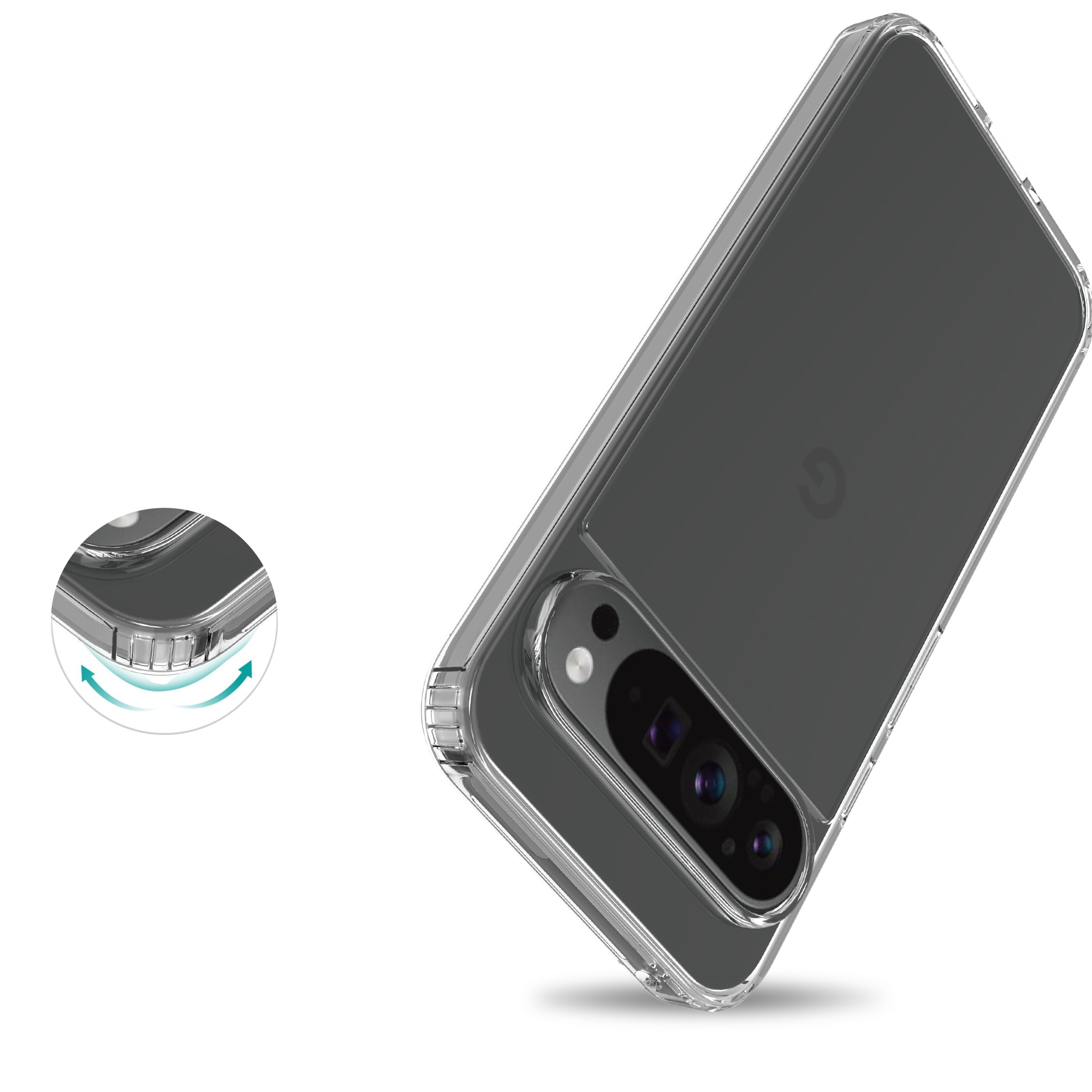 Crystal Hybrid Case Google Pixel 9 Pro XL gennemsigtig