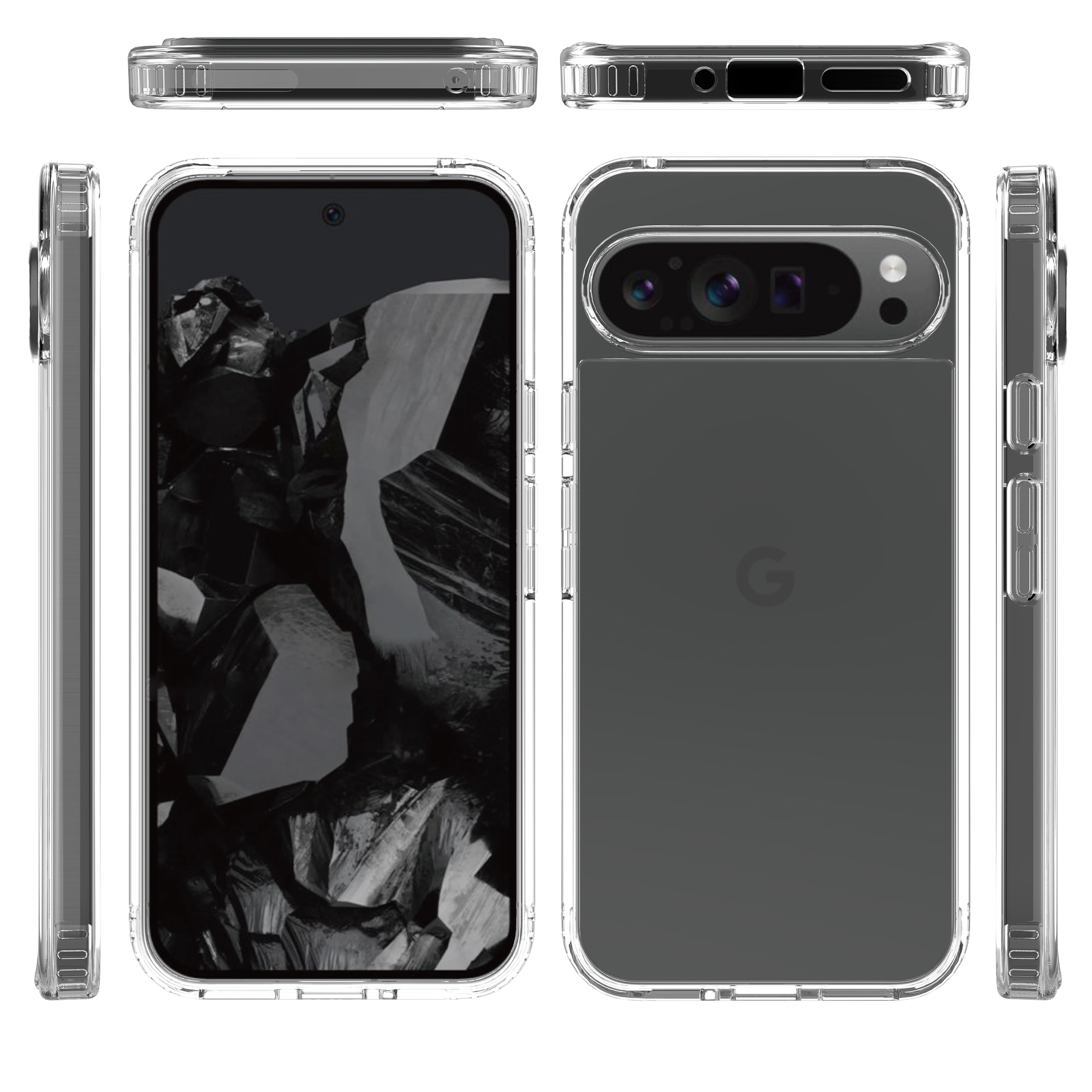 Crystal Hybrid Case Google Pixel 9 Pro XL gennemsigtig