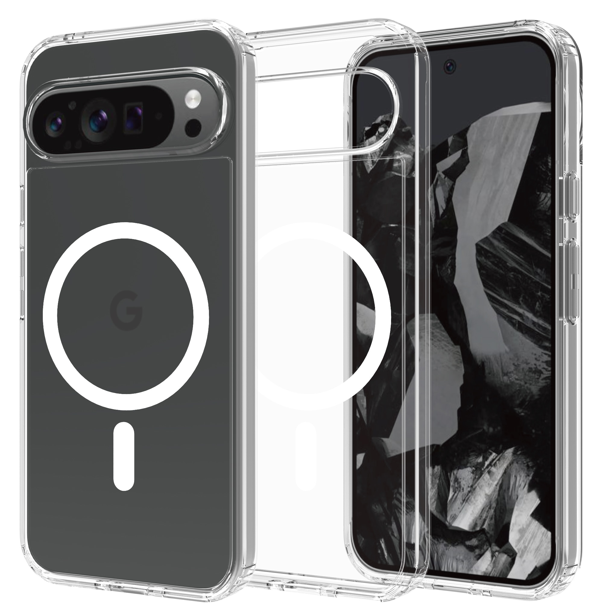 Hybridcover MagSafe Google Pixel 9 Pro XL gennemsigtig