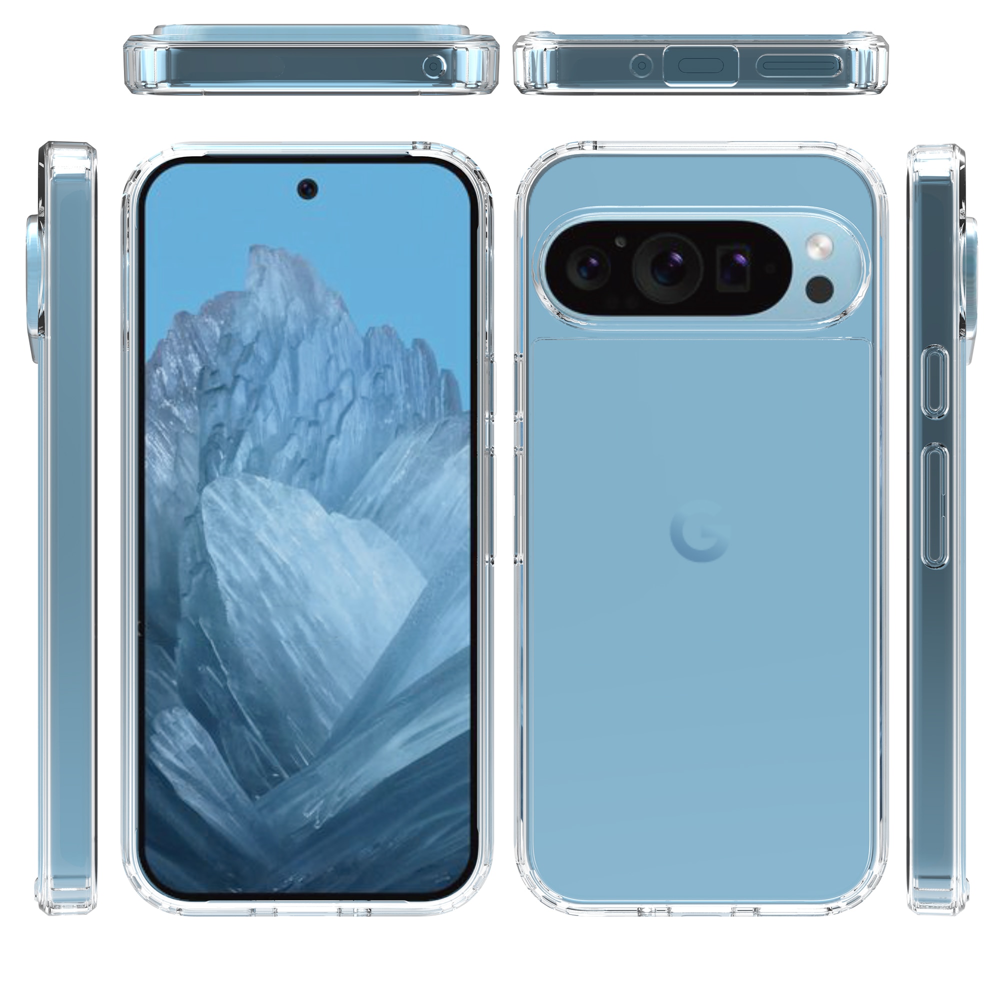 Crystal Hybrid Case Google Pixel 9 Pro gennemsigtig