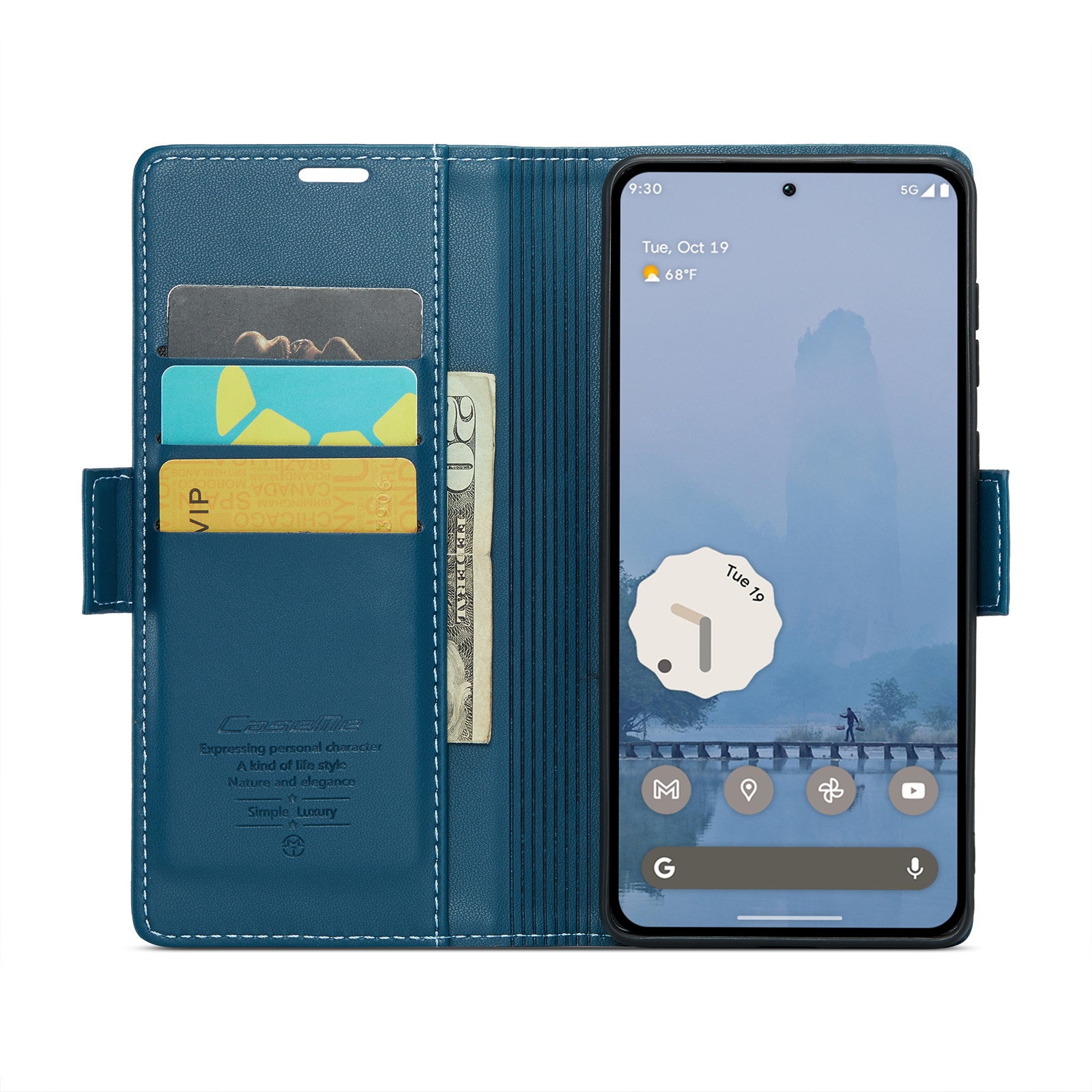 RFID blocking Slim Pung Etui Google Pixel 9 Pro XL Blå