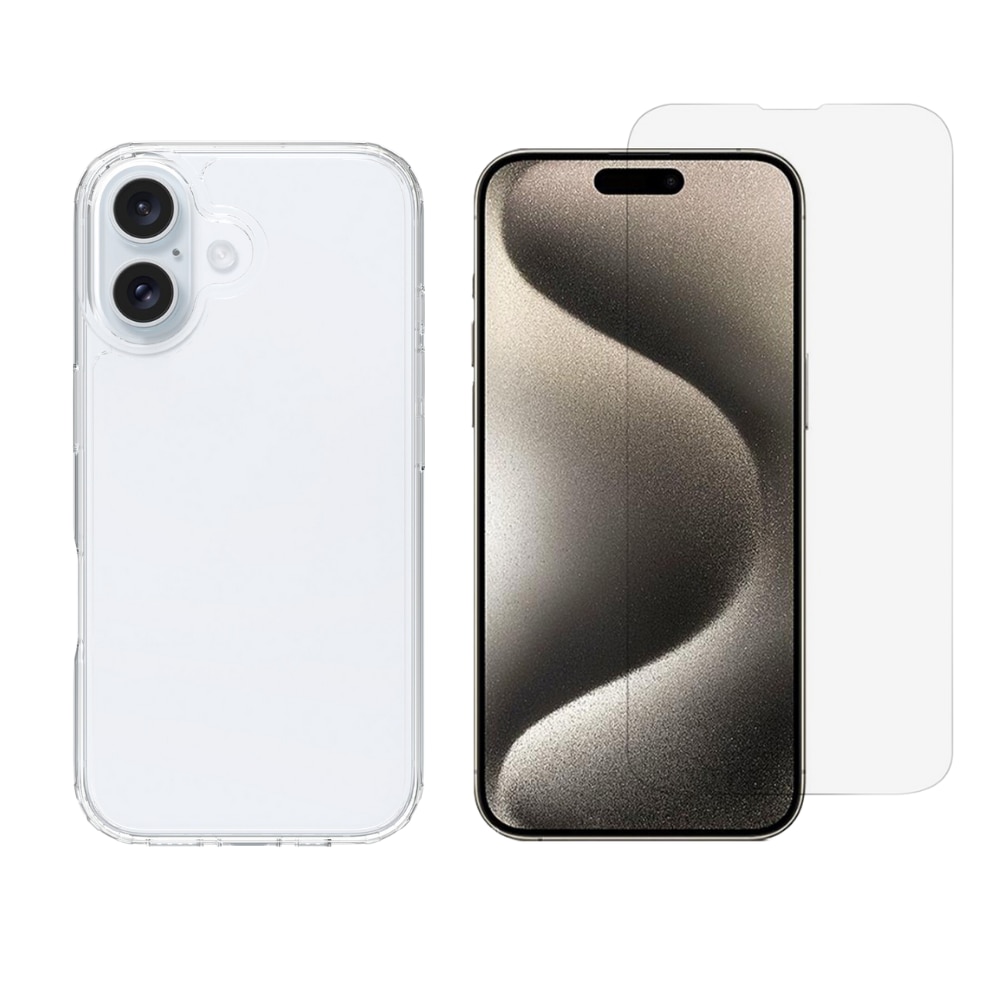 iPhone 16 Plus Beskyttelsessæt Cover og Skærmbeskyttelse