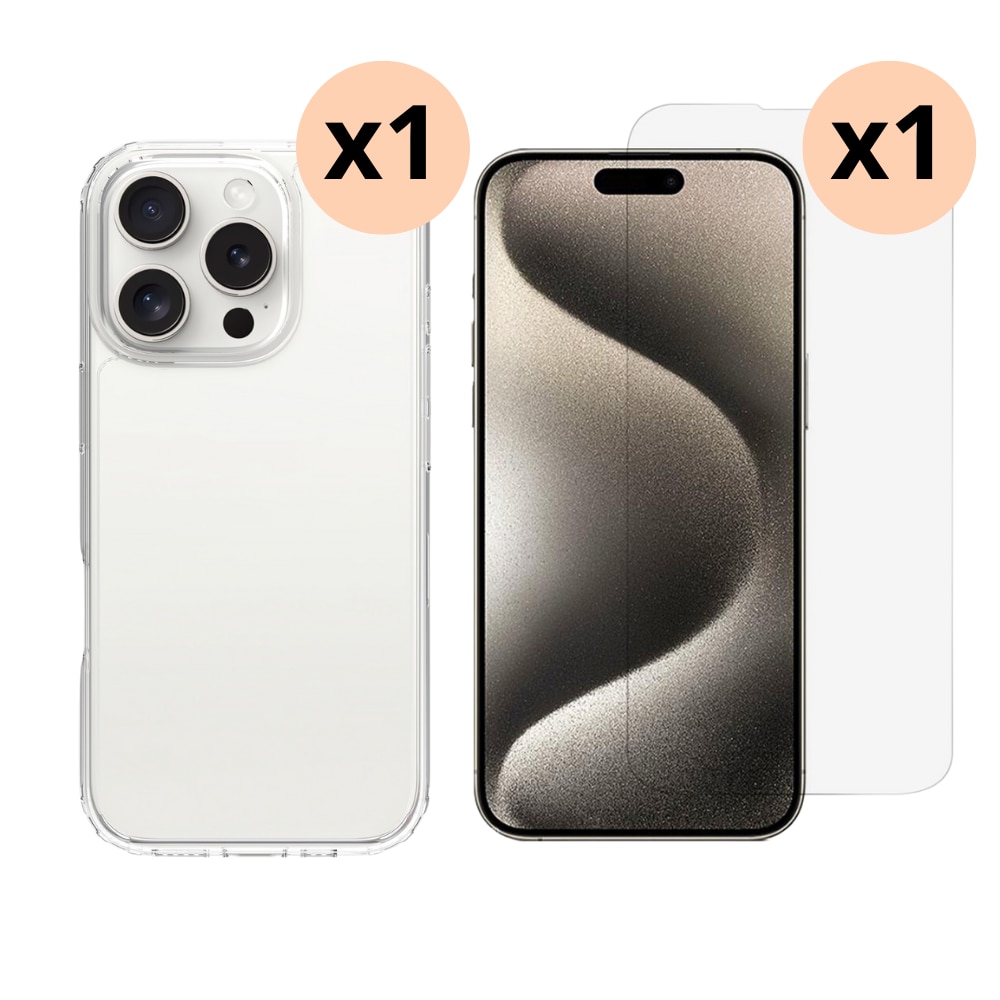 iPhone 16 Pro Max Beskyttelsessæt Cover og Skærmbeskyttelse