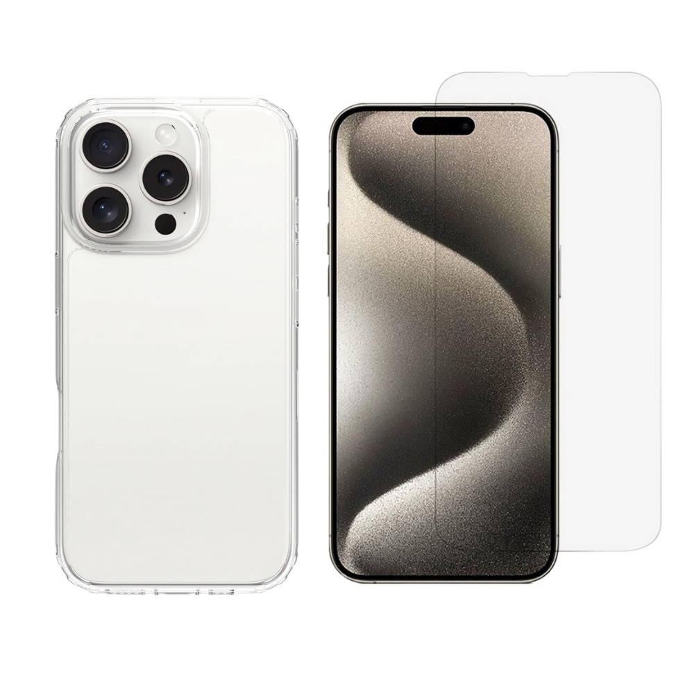 iPhone 16 Pro Max Beskyttelsessæt Cover og Skærmbeskyttelse