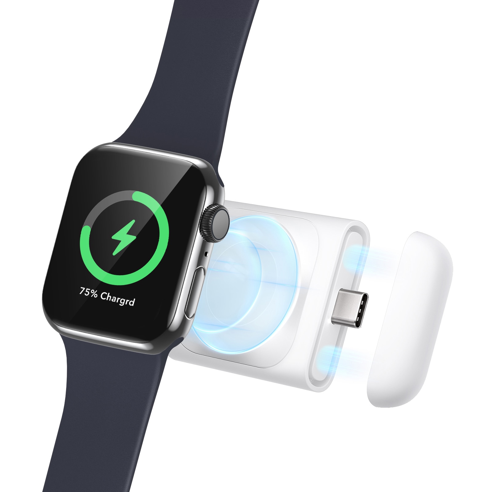 Bærbar Apple Watch oplader hvid