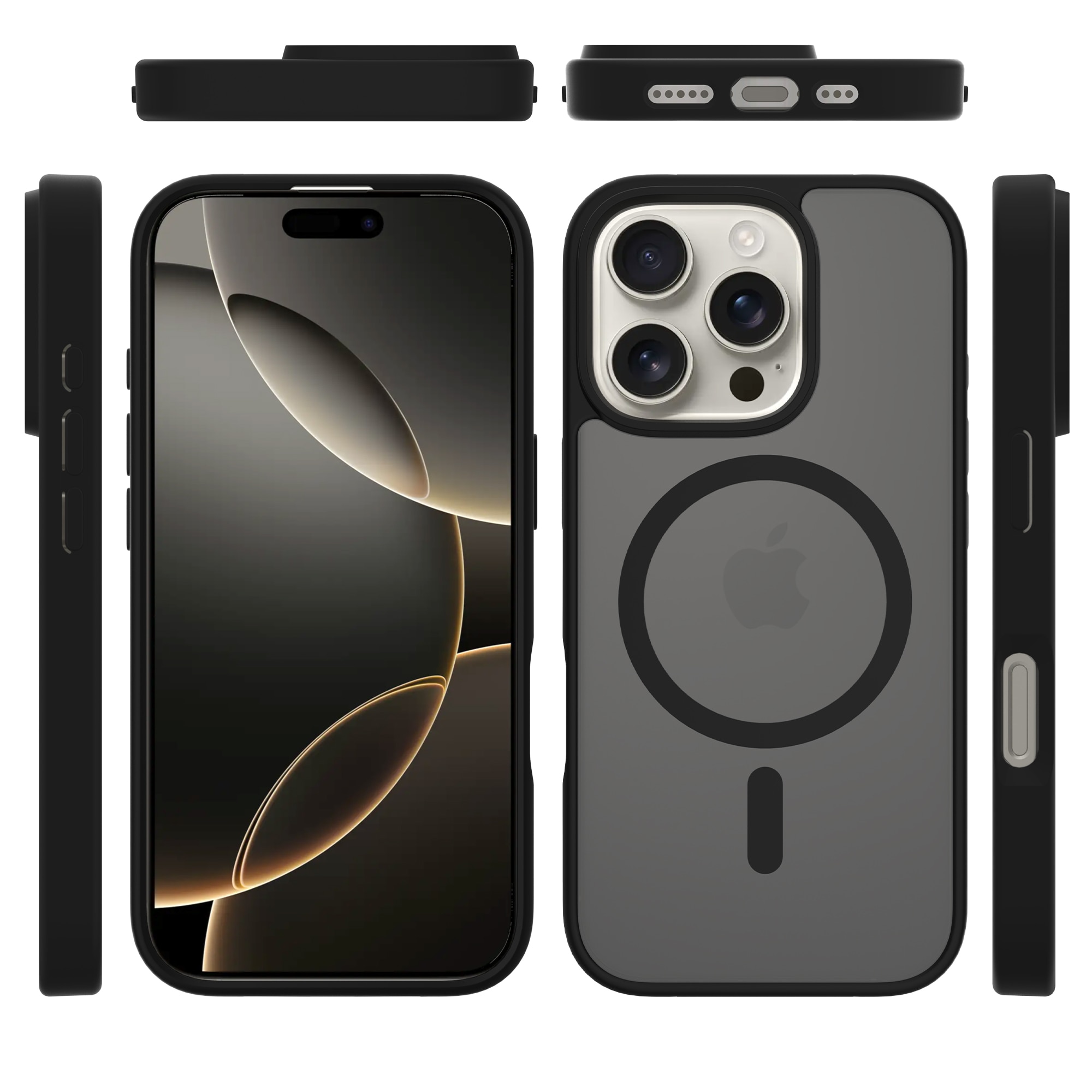 Magnetic Hybrid Cover iPhone 13 Pro Frosted Black