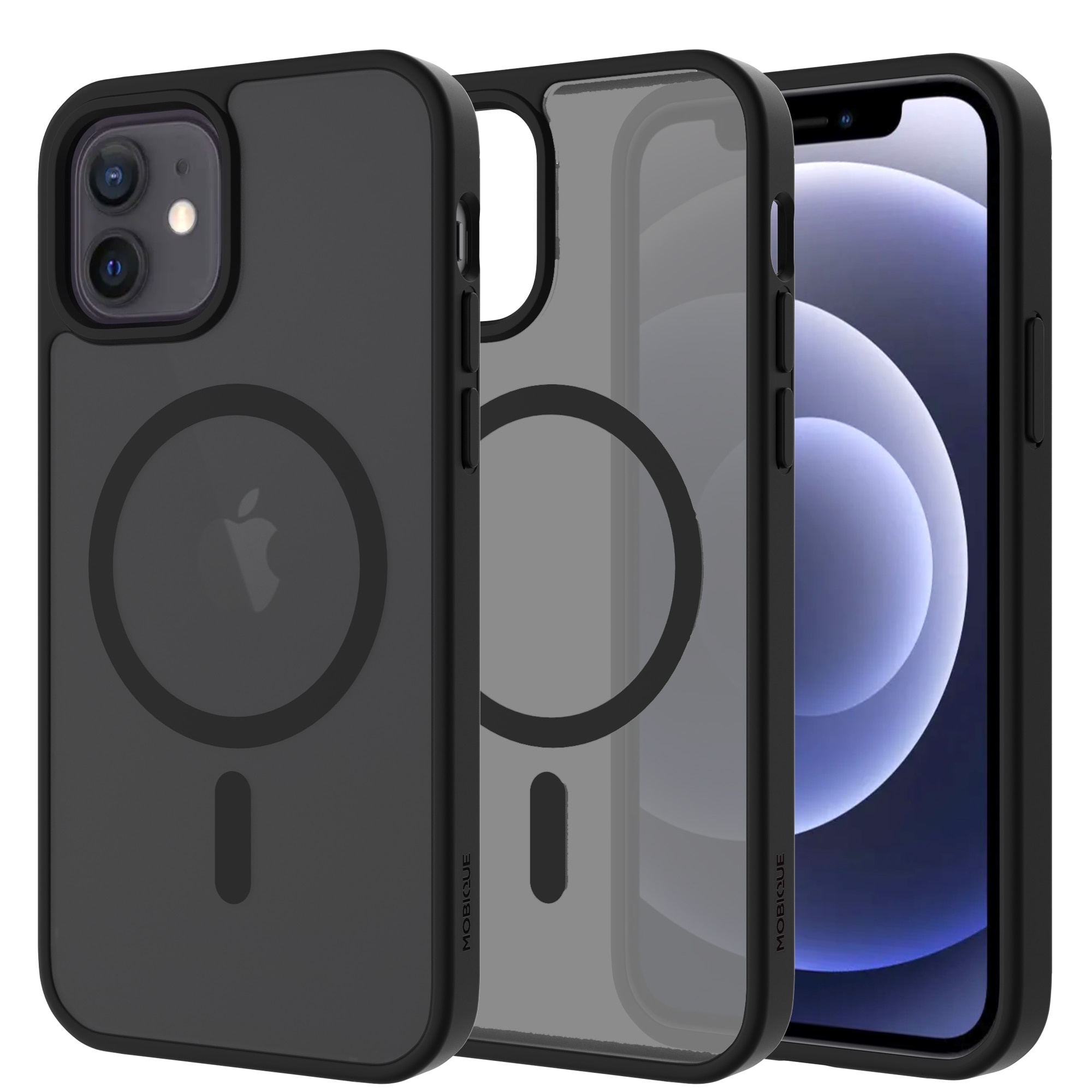 Magnetic Hybrid Cover iPhone 12/iPhone 12 Pro Frosted Black